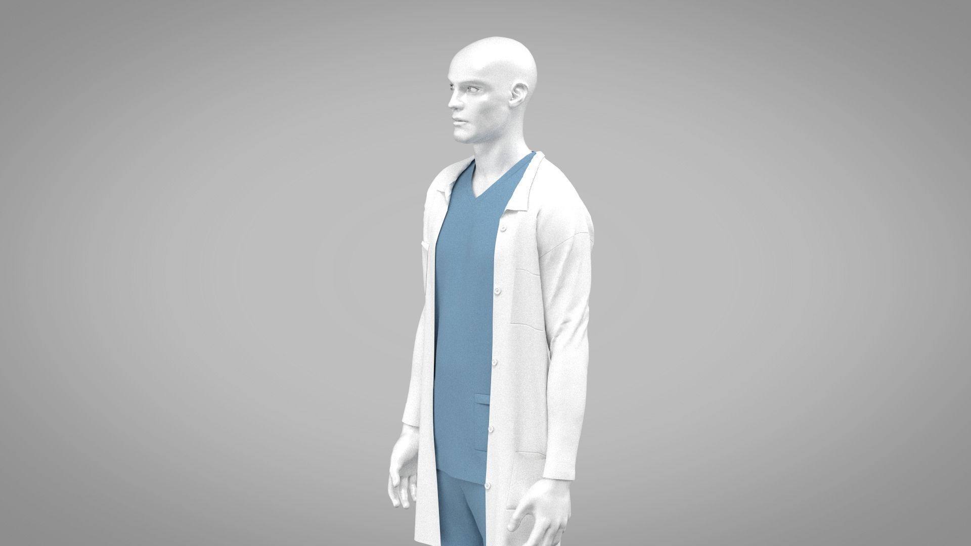 Doctor Cloth Low-poly 3D model_8