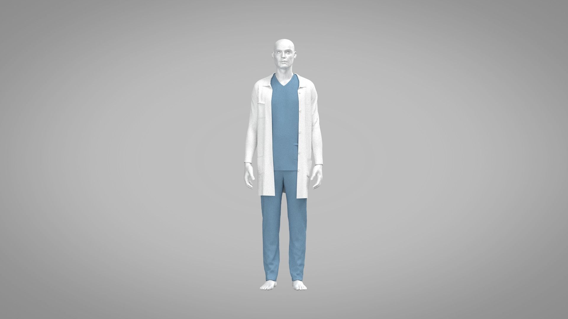 Doctor Cloth Low-poly 3D model_5