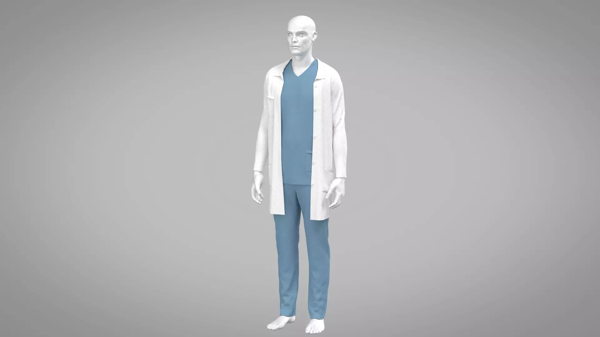 Doctor Cloth Low-poly 3D model_0