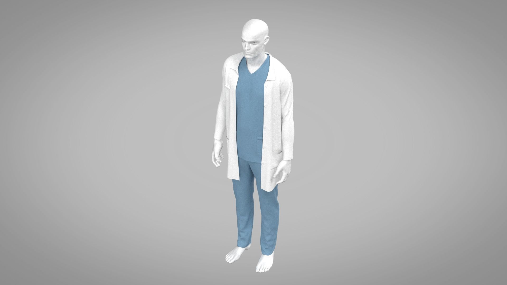 Doctor Cloth Low-poly 3D model_4
