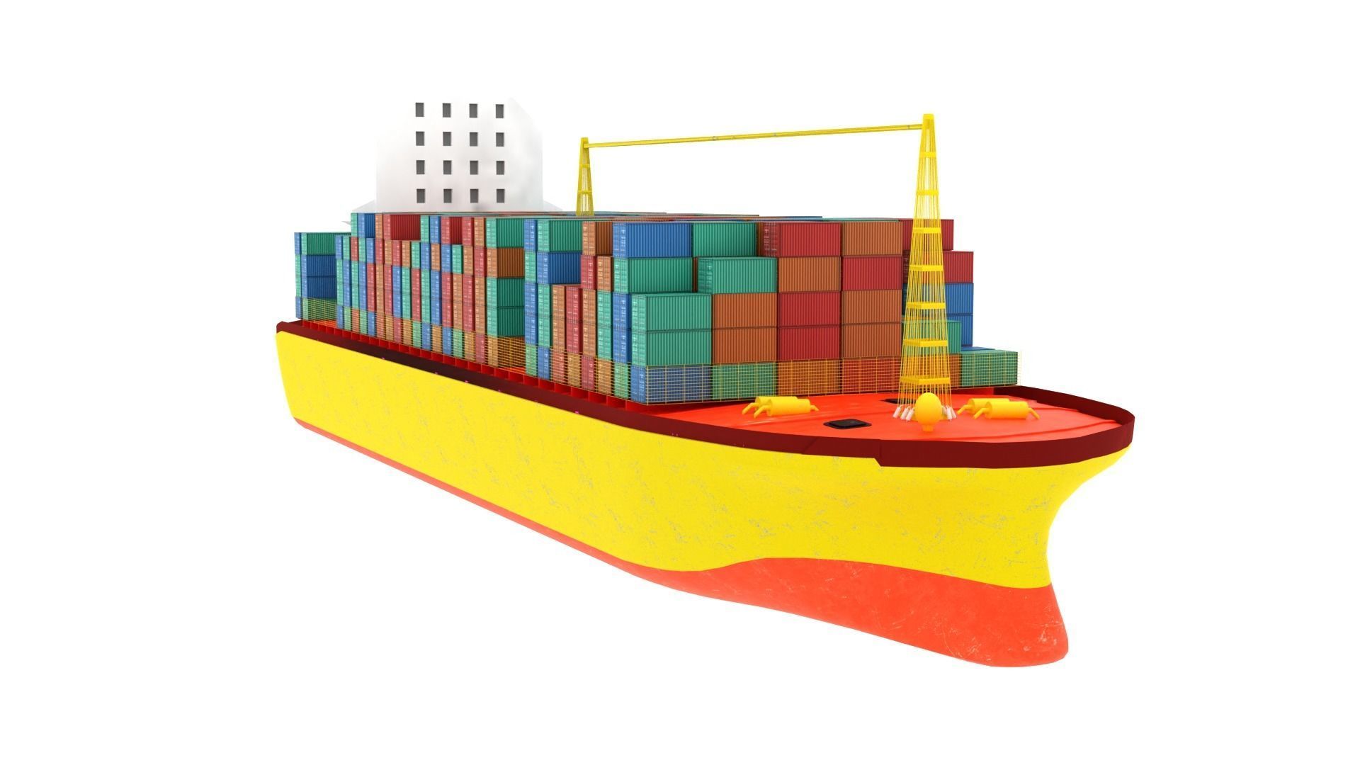 Container Ship  Low-poly 3D model_1