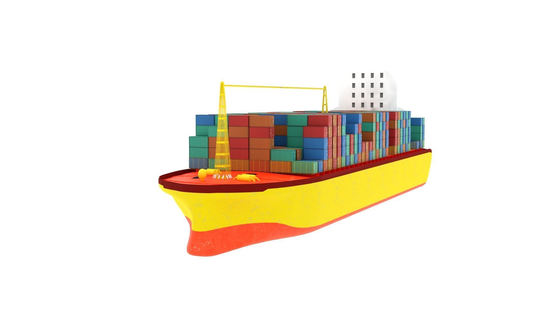 Container Ship  Low-poly 3D model_7
