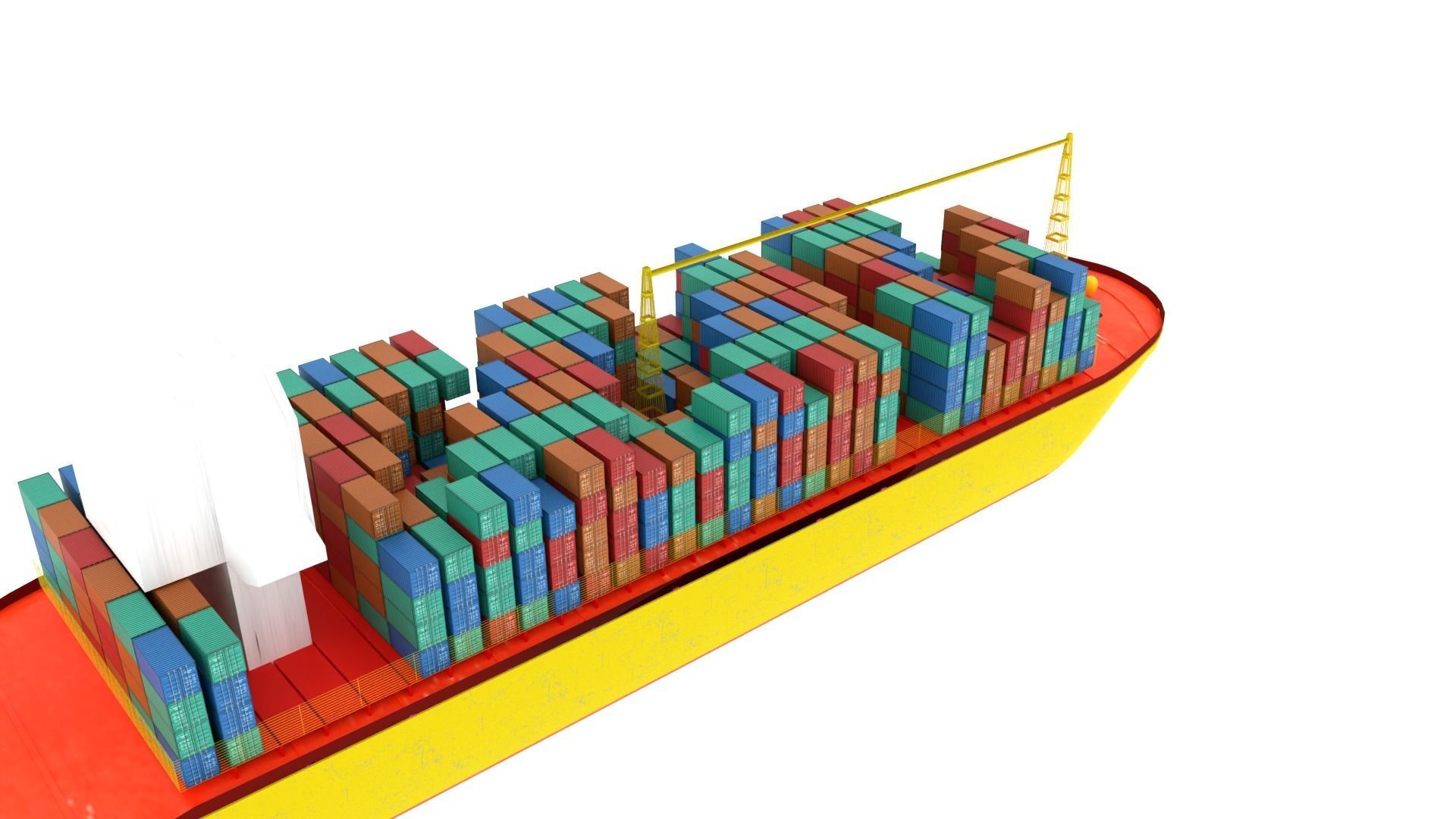 Container Ship  Low-poly 3D model_5