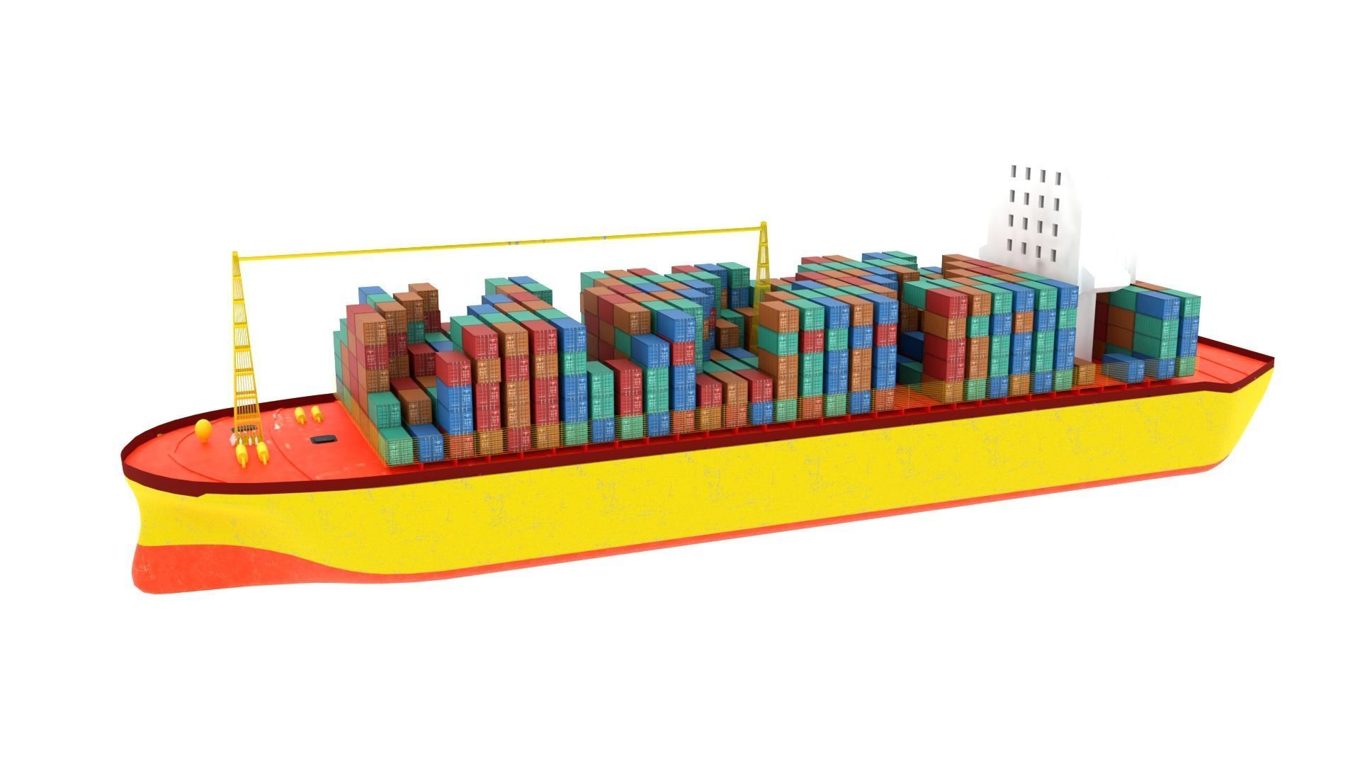Container Ship  Low-poly 3D model_3