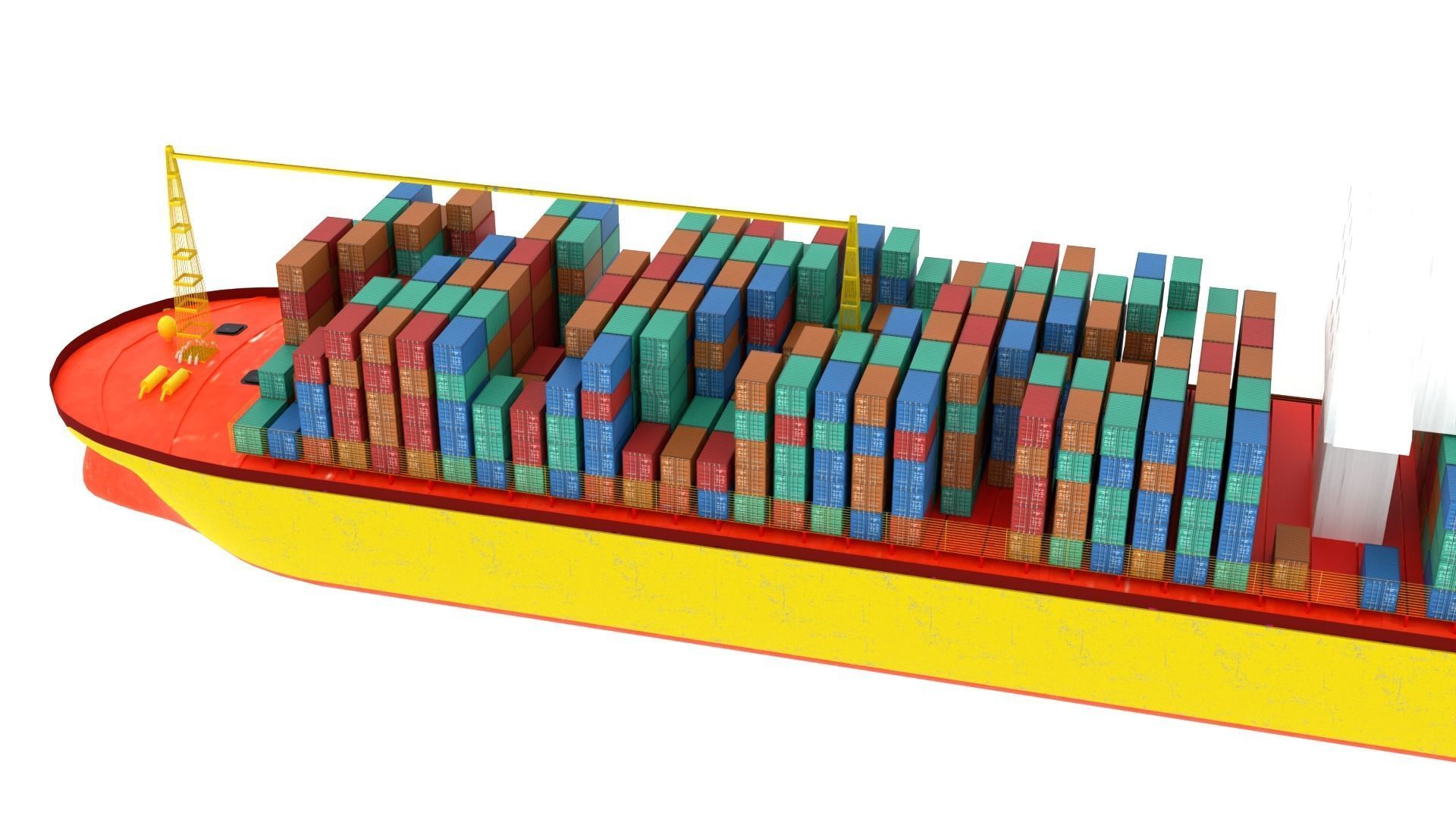 Container Ship  Low-poly 3D model_4