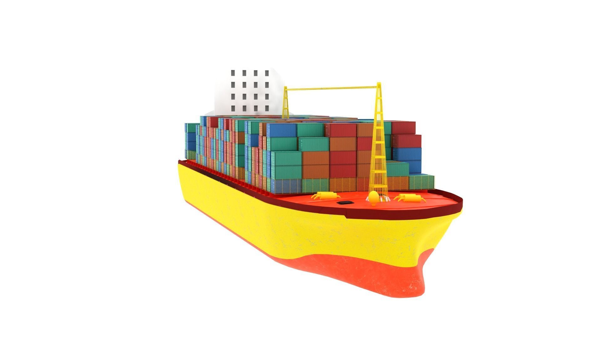 Container Ship  Low-poly 3D model_6