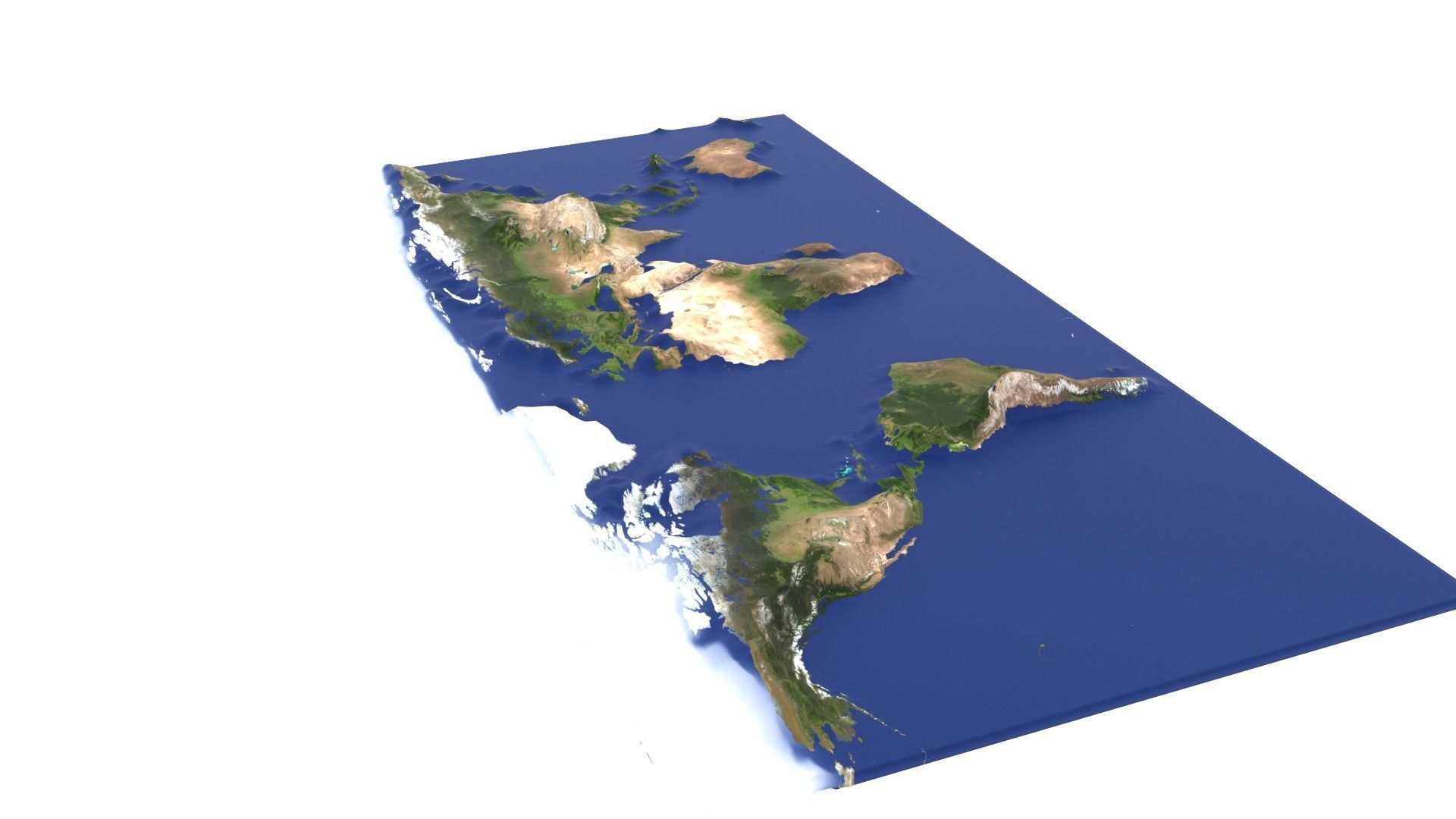 World Map Low-poly 3D model_7