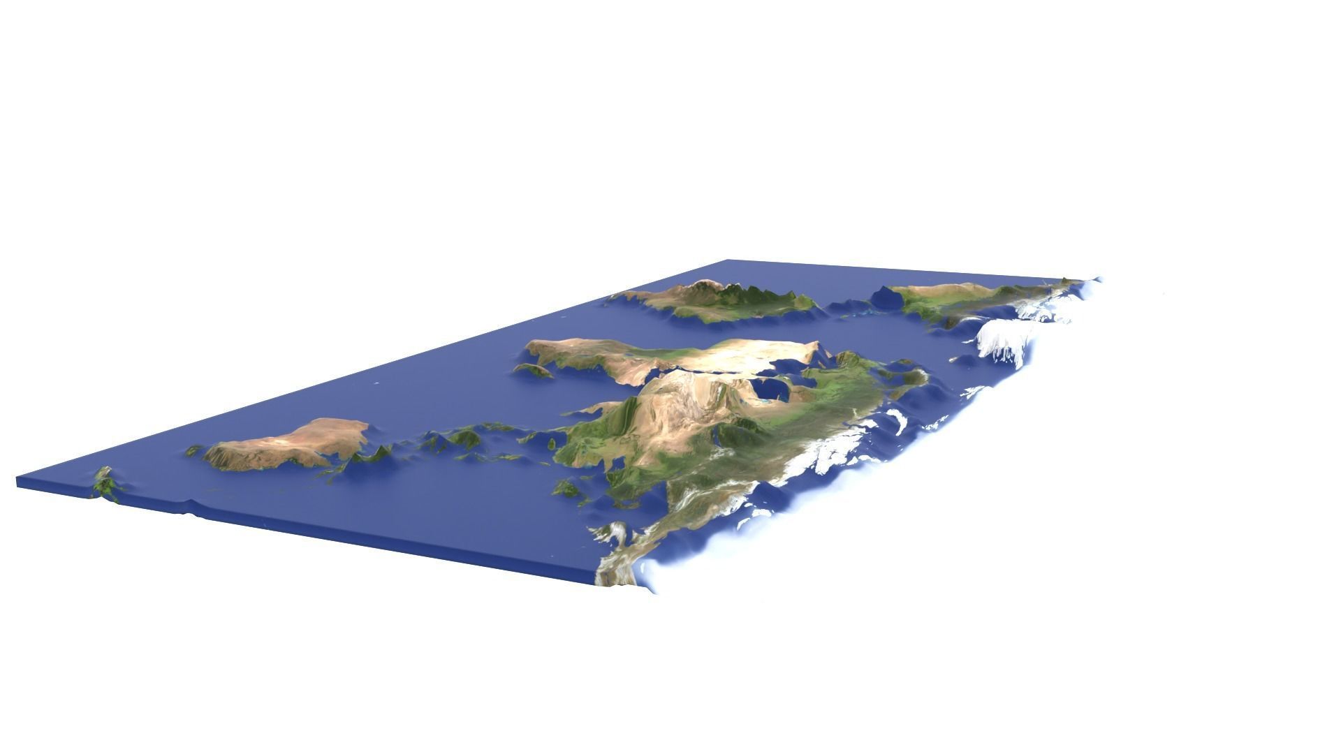 World Map Low-poly 3D model_4