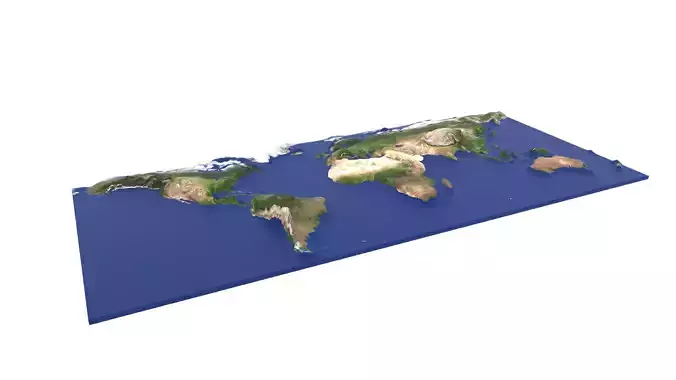 World Map Low-poly 3D model