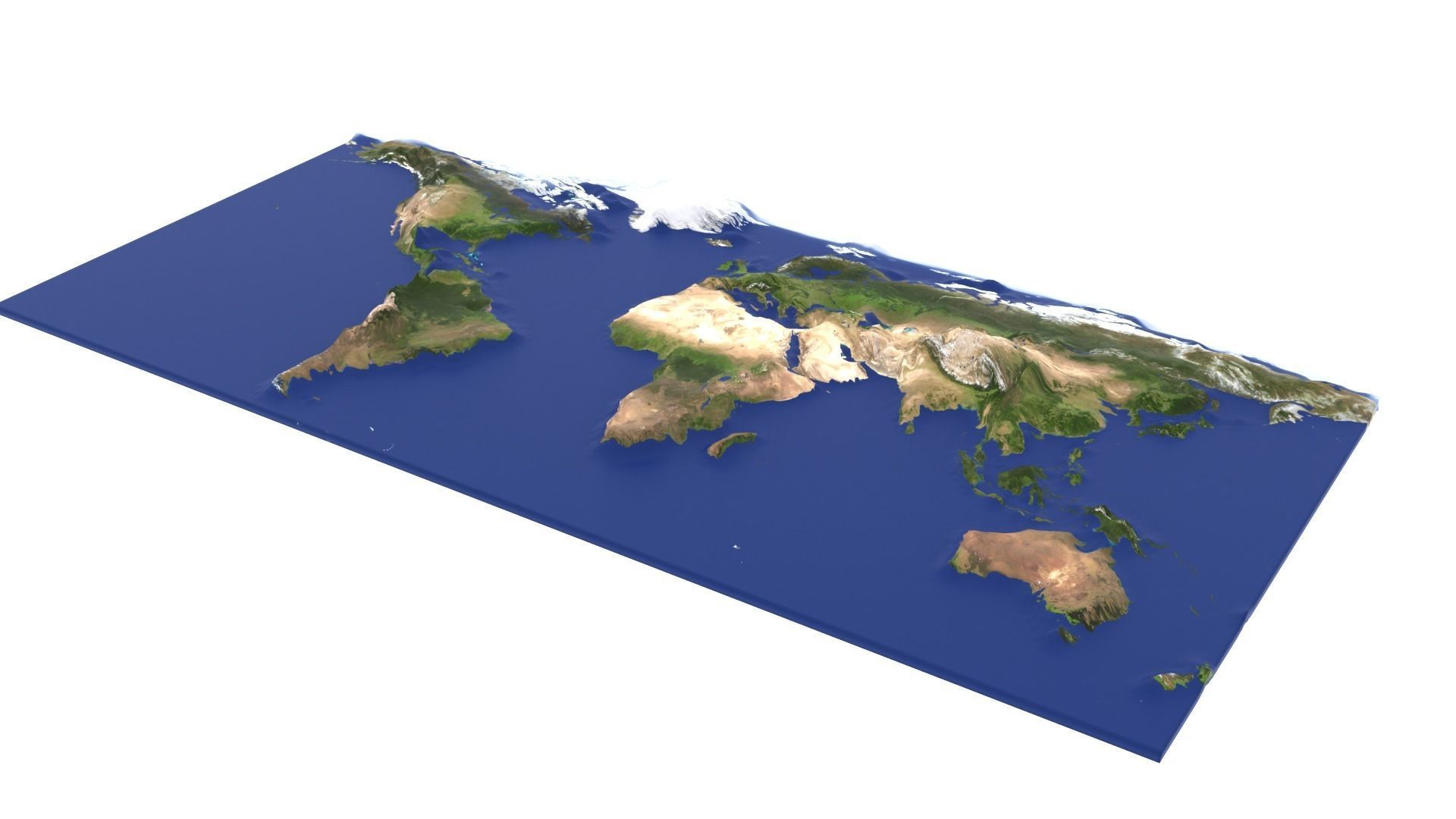 World Map Low-poly 3D model_5