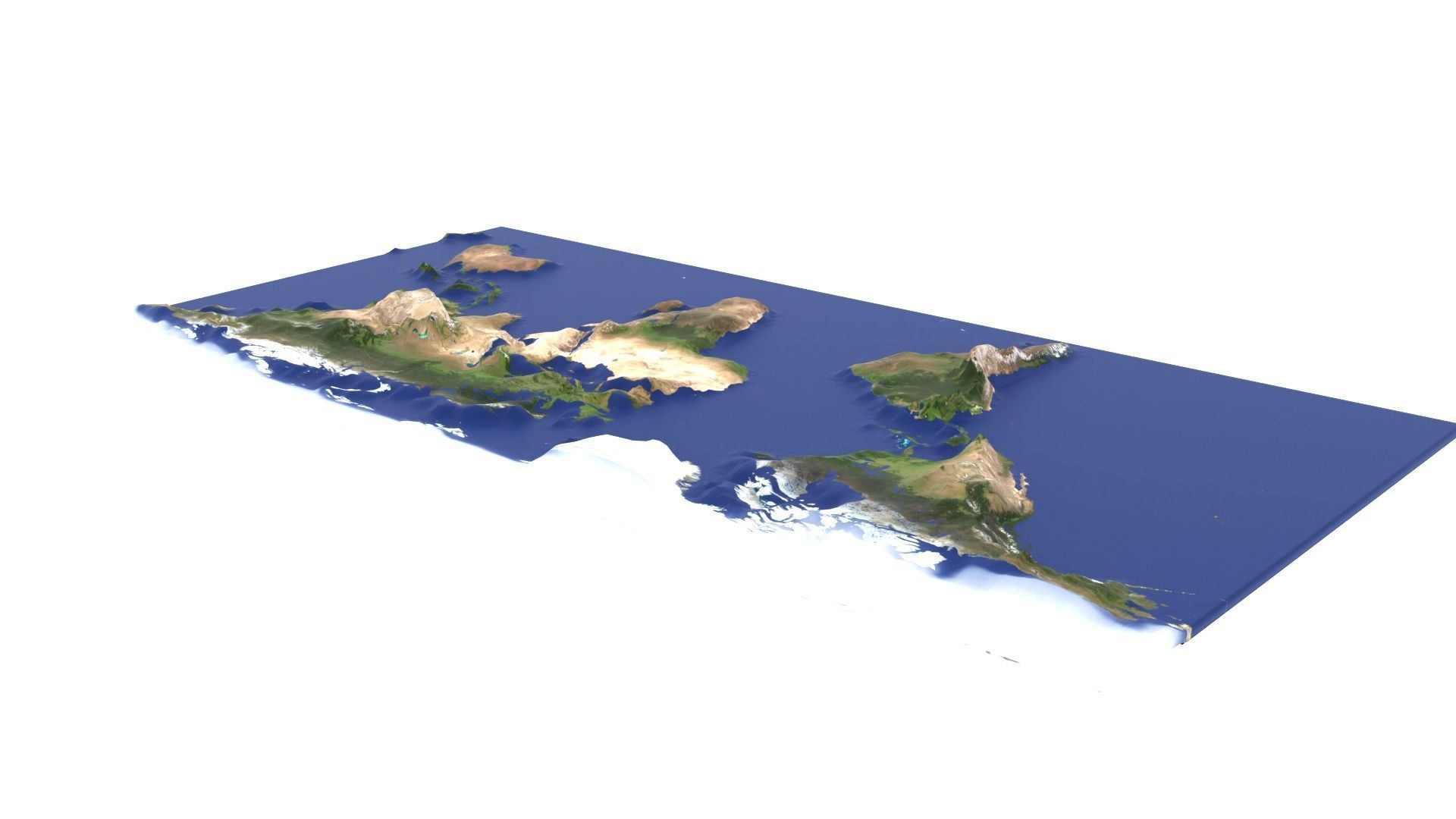 World Map Low-poly 3D model_3