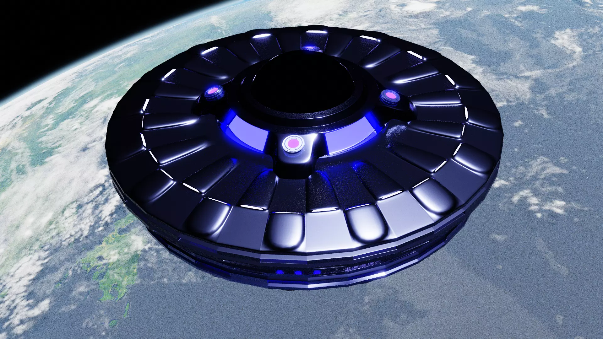 Highly detailed cartoonish UFO model 3D model_0