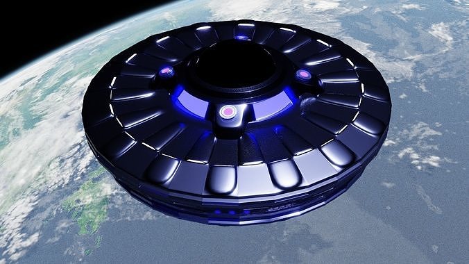 Highly detailed cartoonish UFO model 3D model
