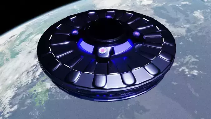 Highly detailed cartoonish UFO model