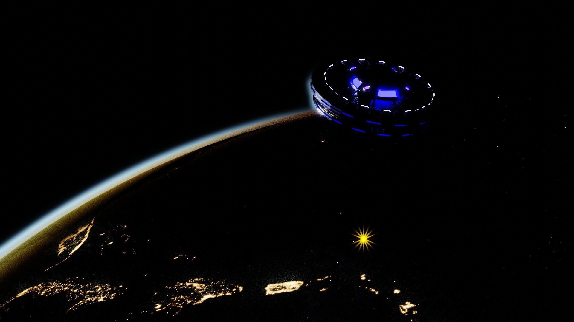 Highly detailed cartoonish UFO model 3D model_1