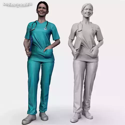 Female nurse 3D print model