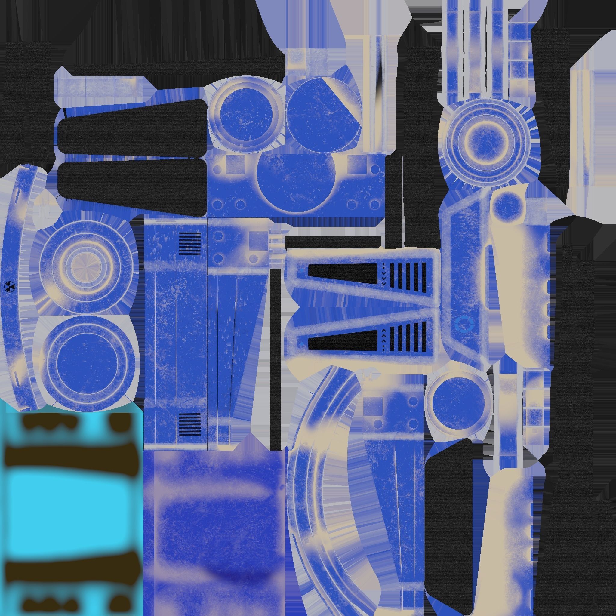 SciFi Backpack J06 Blue Metal - Fashion Character Design Low-poly 3D model_21