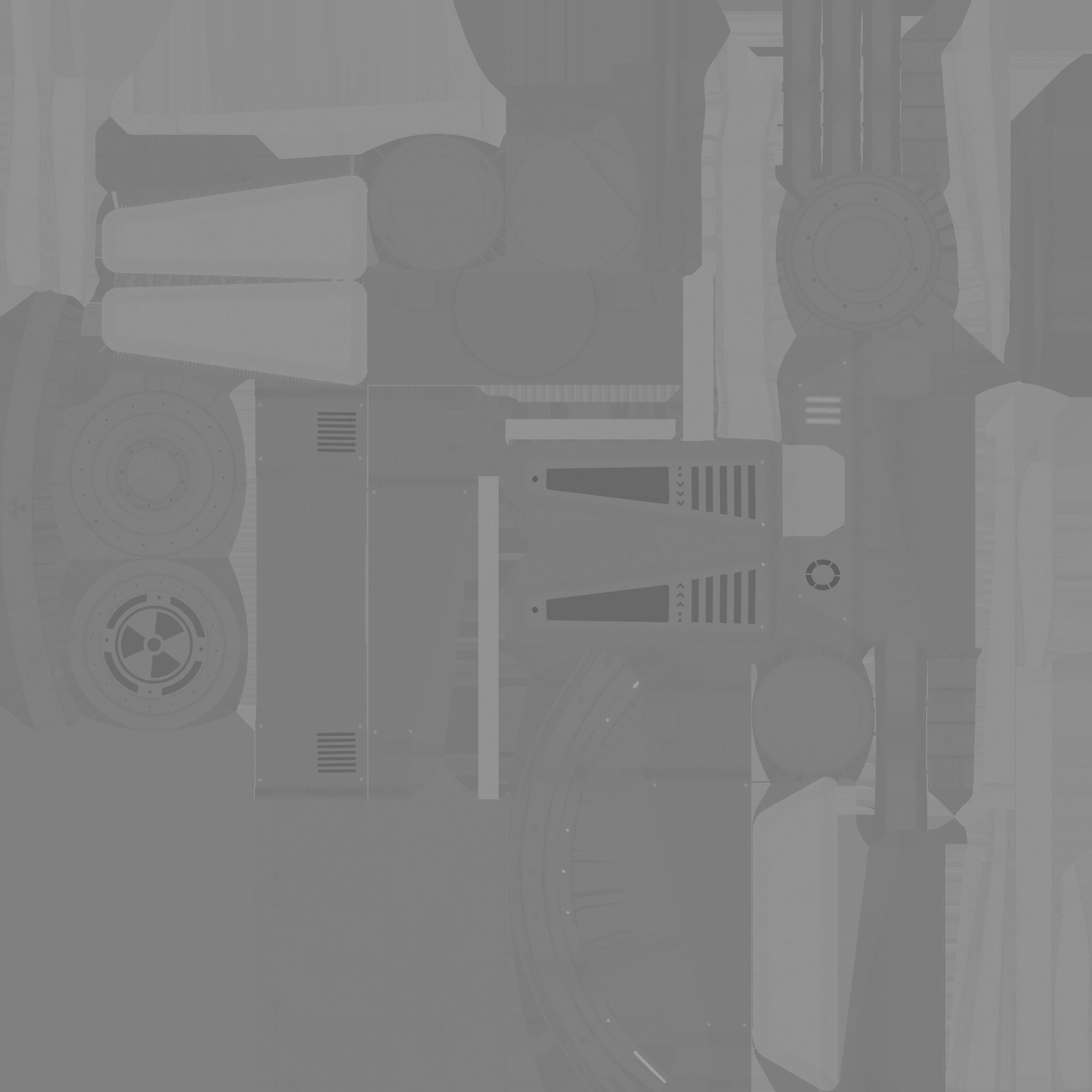 SciFi Backpack J06 Blue Metal - Fashion Character Design Low-poly 3D model_23