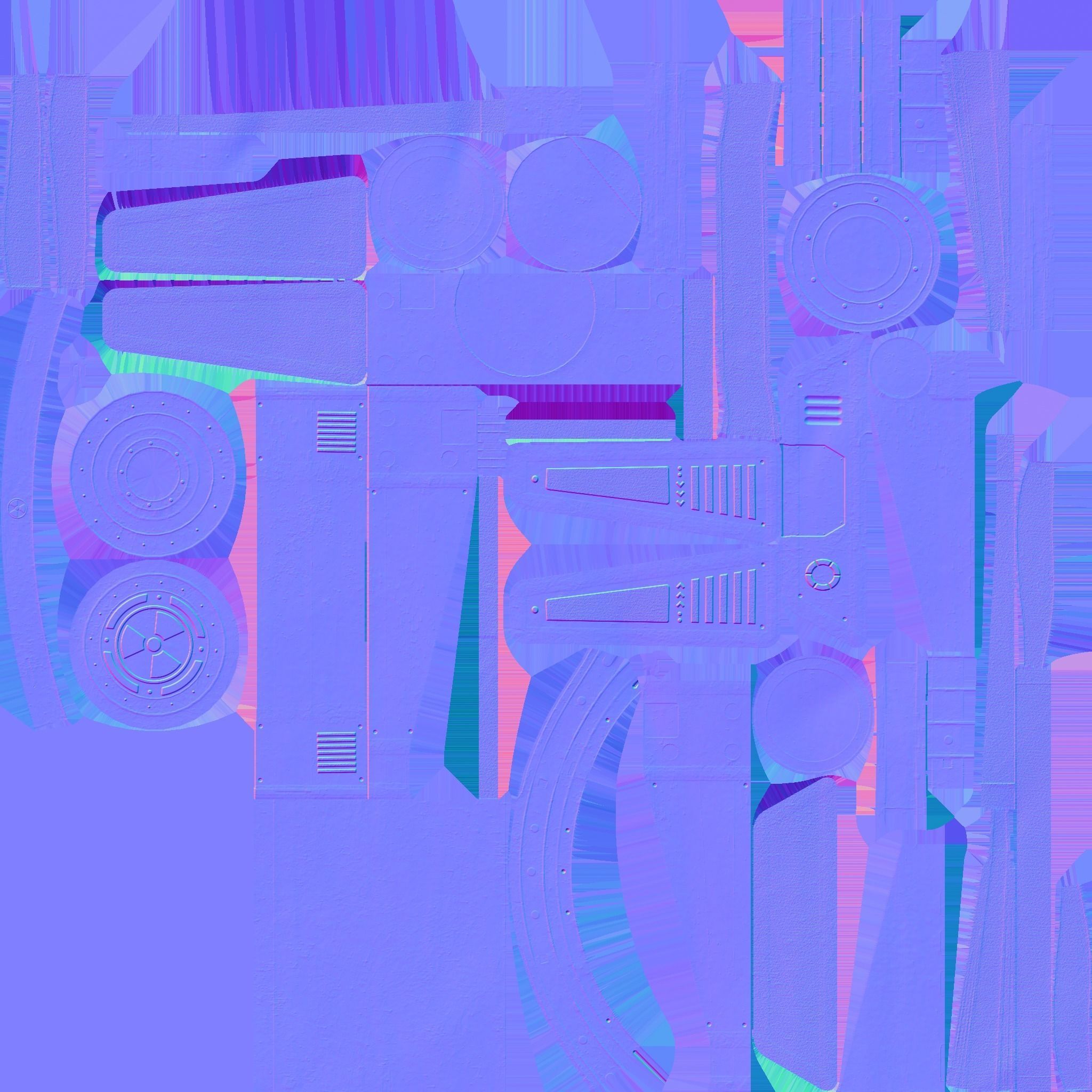 SciFi Backpack J06 Blue Metal - Fashion Character Design Low-poly 3D model_25