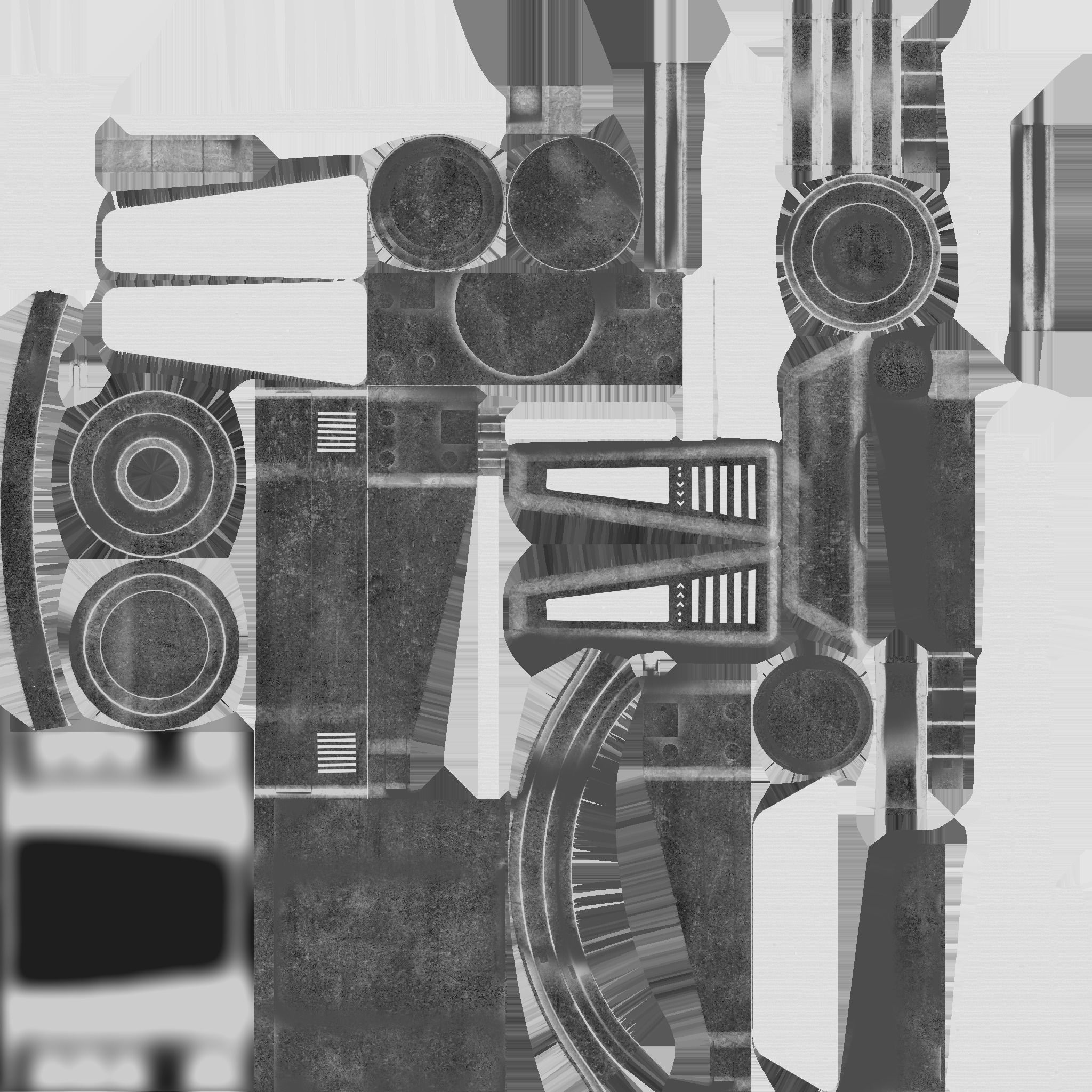 SciFi Backpack J06 Blue Metal - Fashion Character Design Low-poly 3D model_27