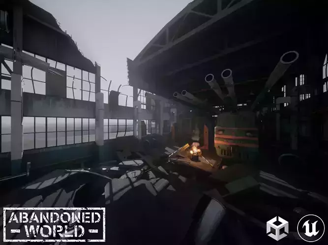 Modular Abandoned Depot for UE4 and Unity Full Complete 3D Model Collection