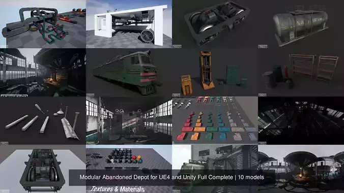 Modular Abandoned Depot for UE4 and Unity Full Complete