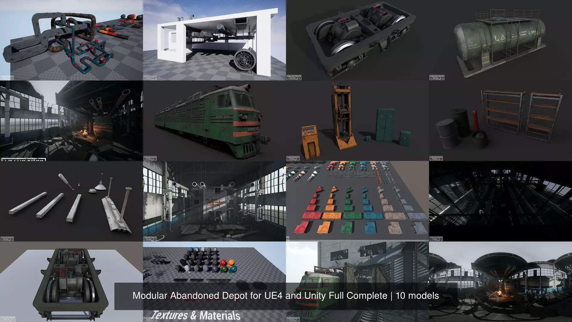Modular Abandoned Depot for UE4 and Unity Full Complete 3D Model Collection_3