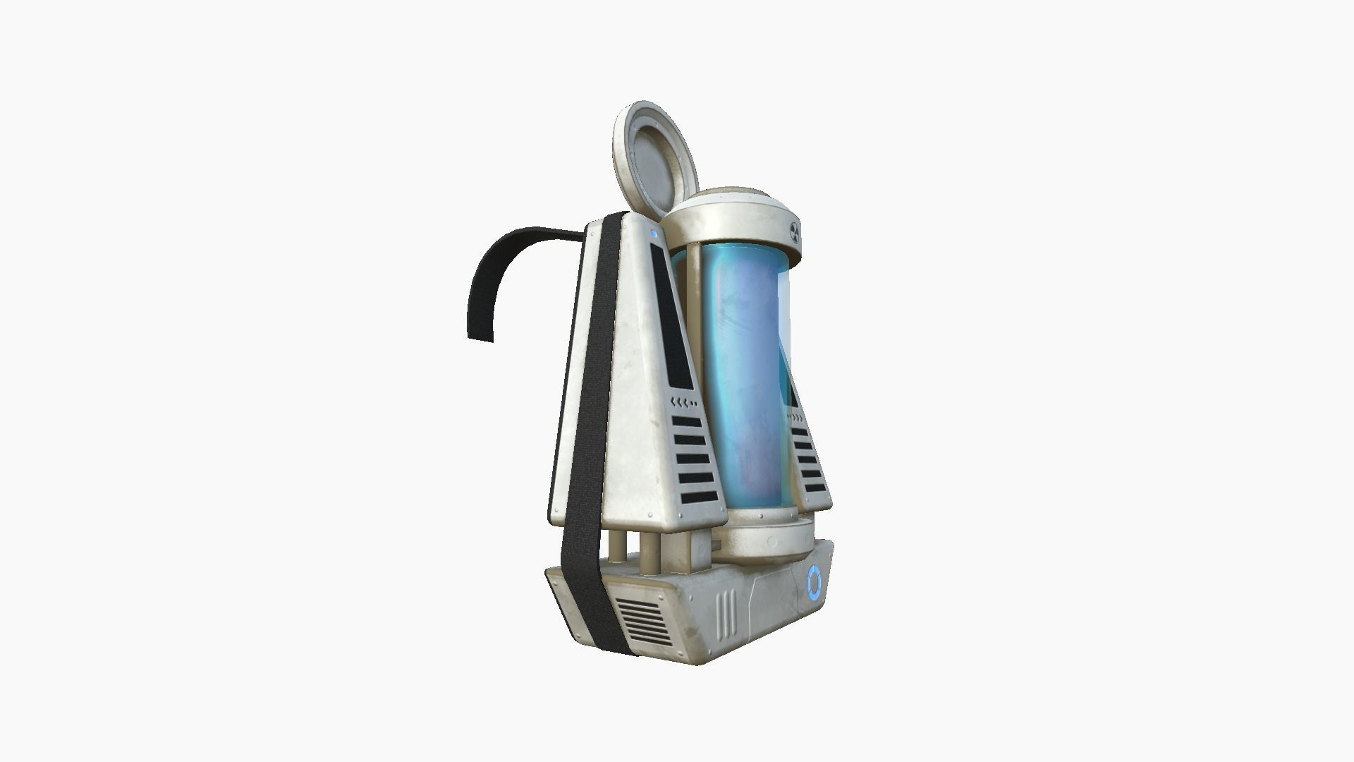 SciFi Backpack J07 White Dirt - Fashion Character Design Low-poly 3D model_2