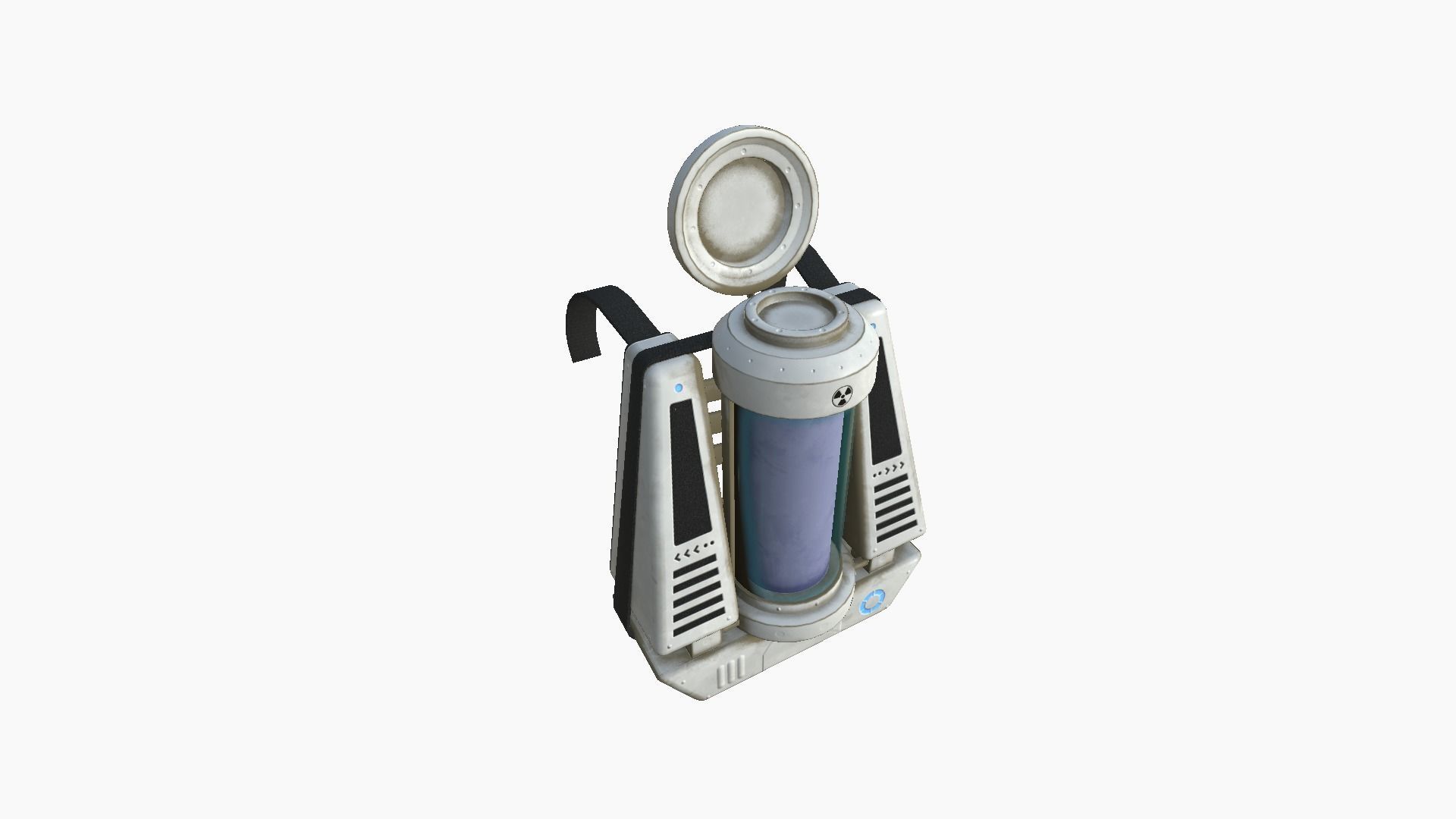 SciFi Backpack J07 White Dirt - Fashion Character Design Low-poly 3D model_4