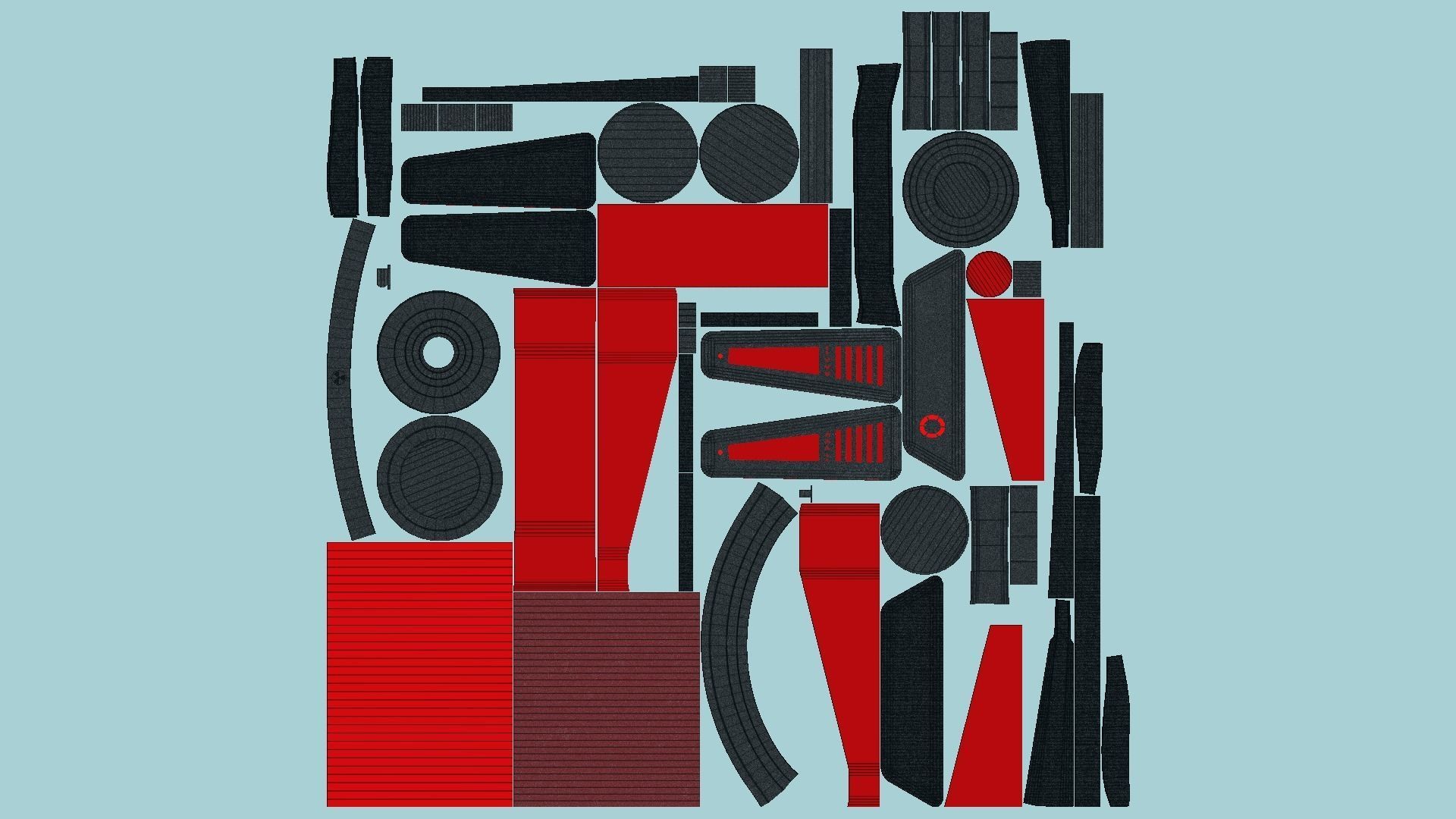 SciFi Backpack J08 Black Red - Fashion Character Design Low-poly 3D model_5