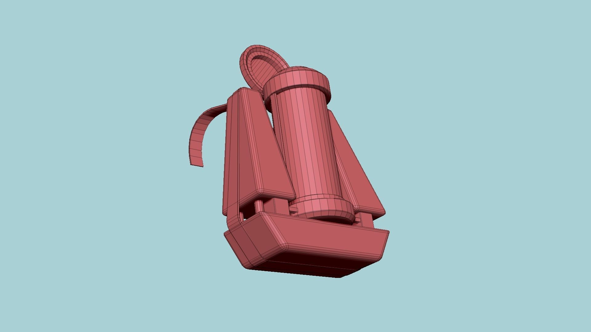SciFi Backpack J09 Red - Fashion Character Design Low-poly 3D model_19