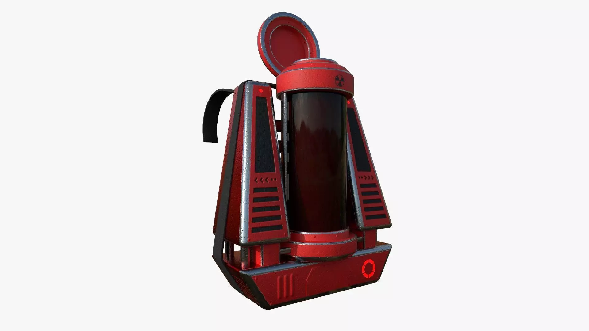 SciFi Backpack J09 Red - Fashion Character Design Low-poly 3D model_0