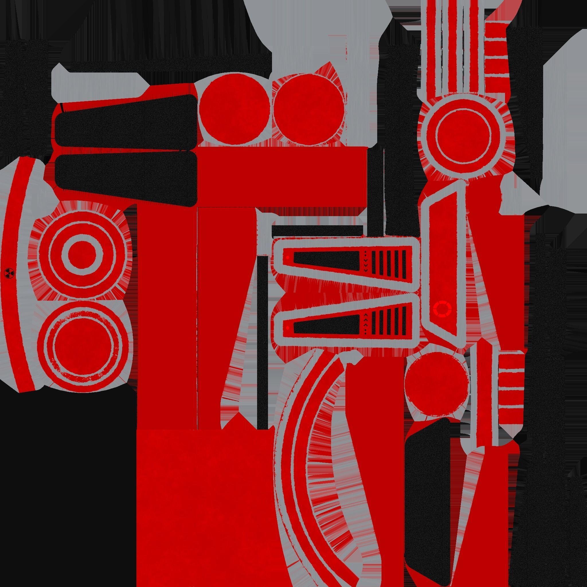 SciFi Backpack J09 Red - Fashion Character Design Low-poly 3D model_21