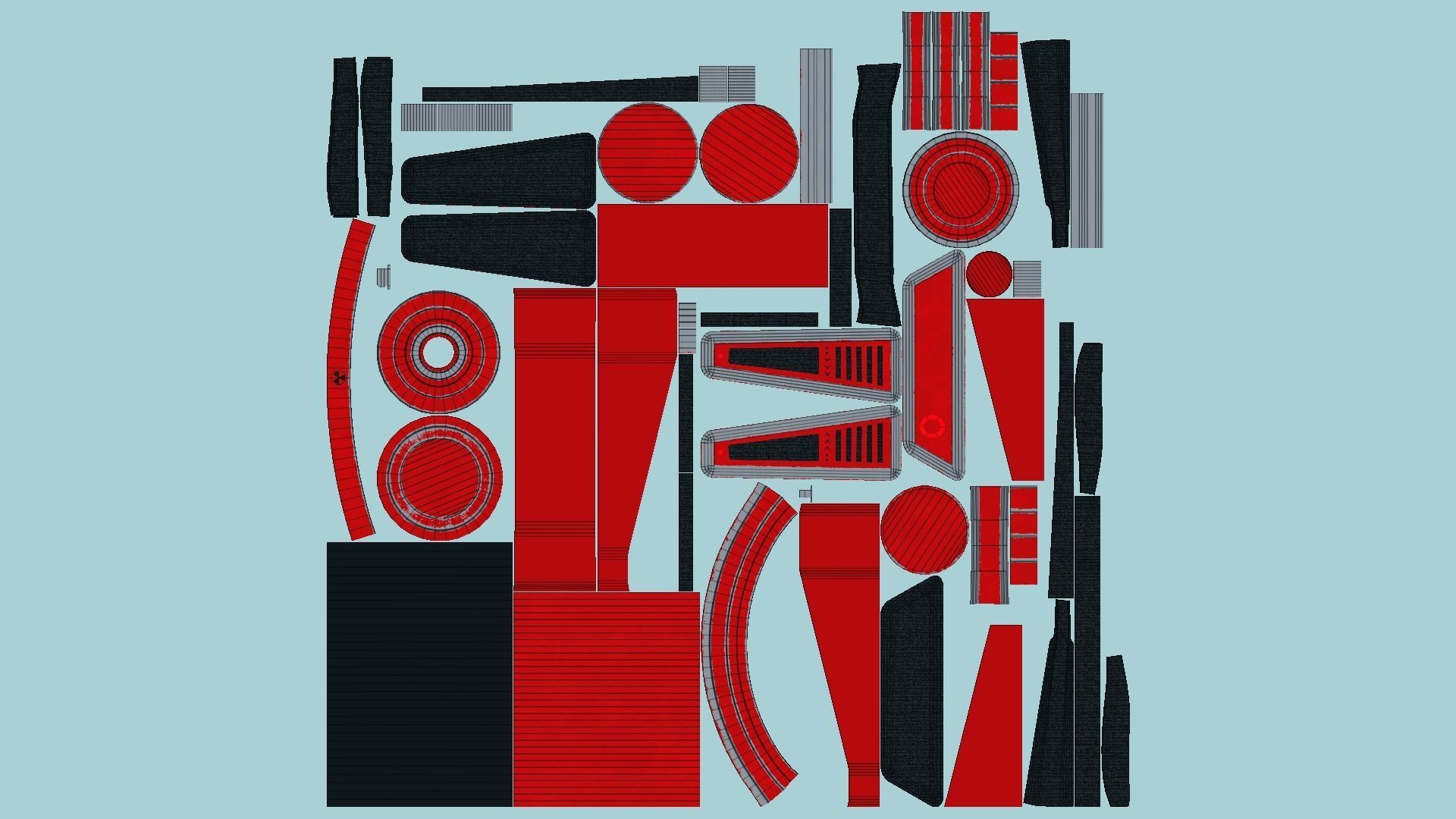 SciFi Backpack J09 Red - Fashion Character Design Low-poly 3D model_5