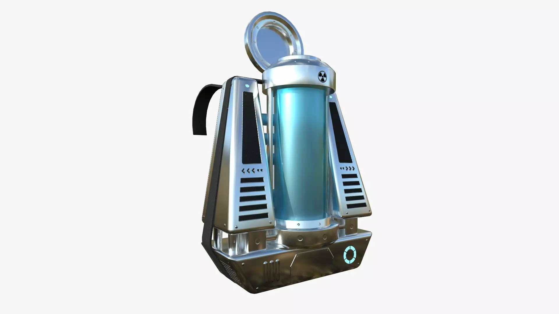 SciFi Backpack J10 Aluminum - Fashion Character Design Low-poly 3D model_0