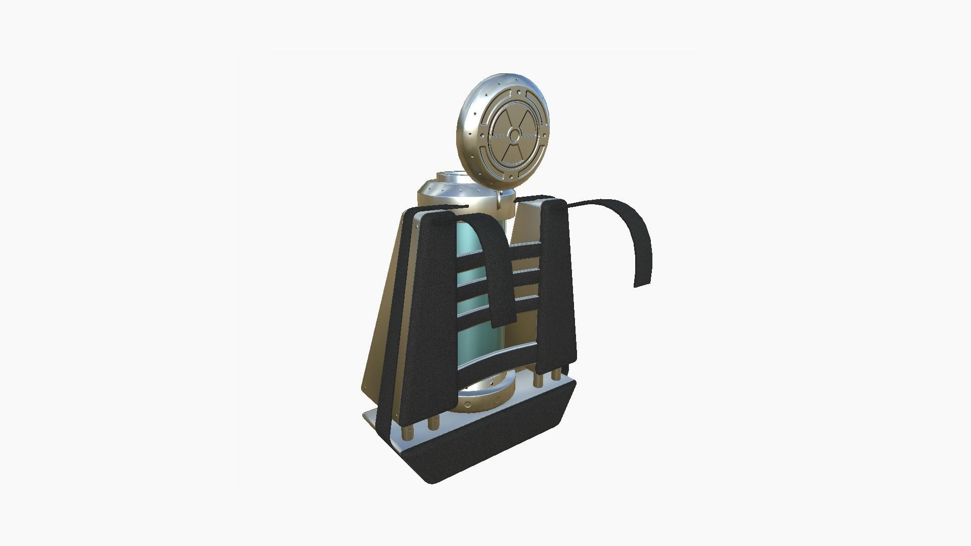 SciFi Backpack J10 Aluminum - Fashion Character Design Low-poly 3D model_3