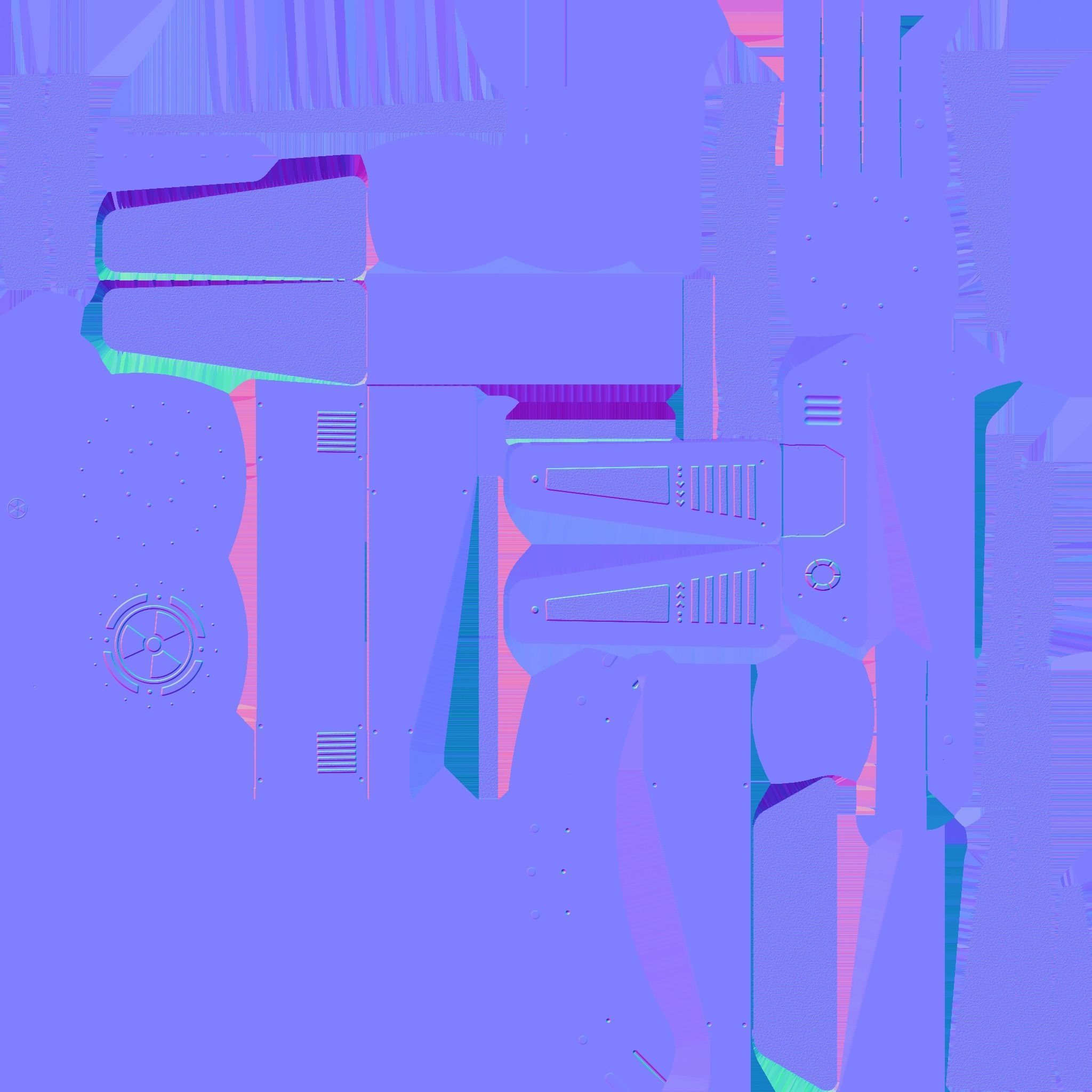 SciFi Backpack J10 Aluminum - Fashion Character Design Low-poly 3D model_25