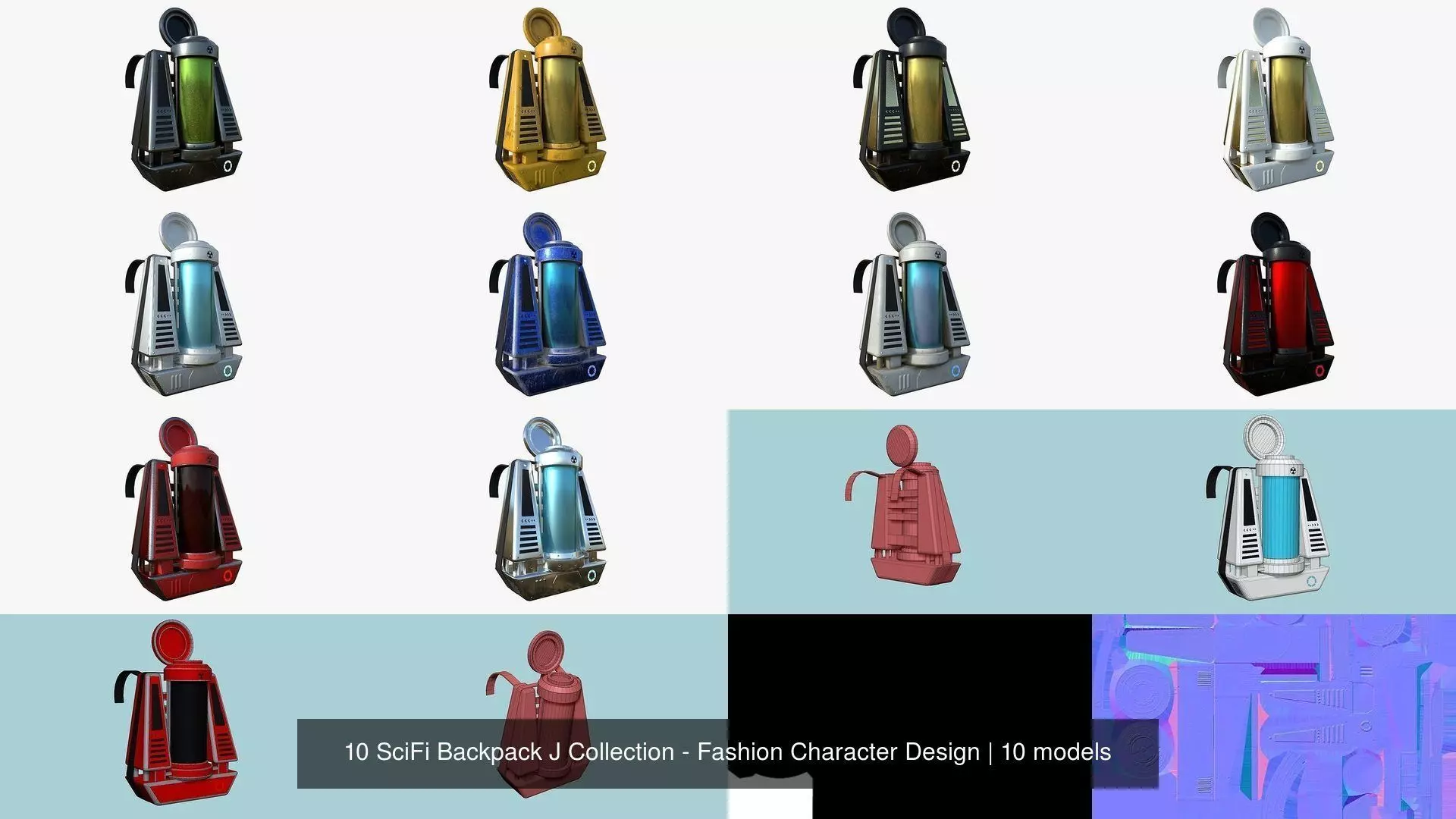 10 SciFi Backpack J Collection - Fashion Character Design _1