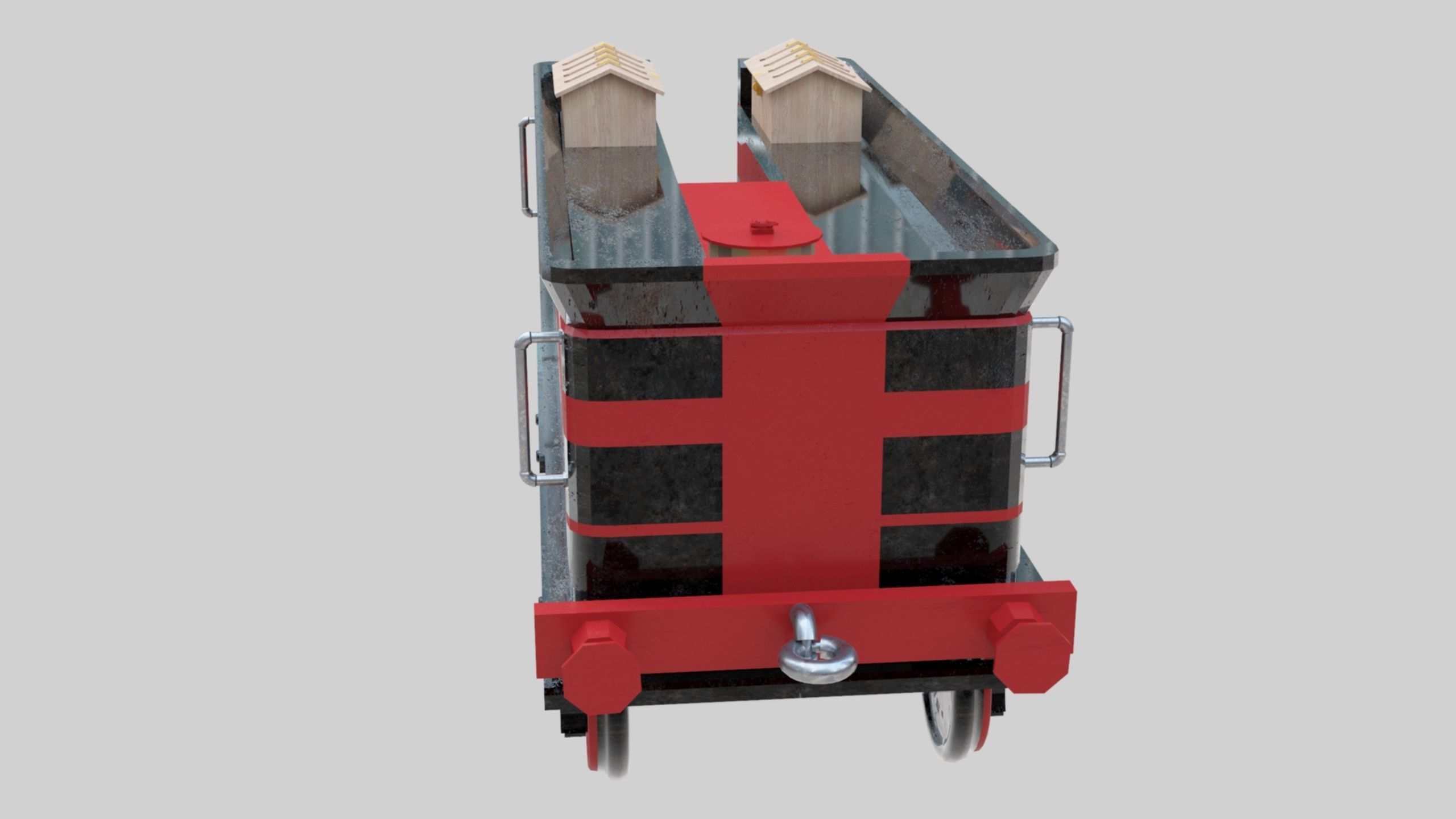 Low Poly Old Steam Train - Union Pasific Style Low-poly 3D model_115