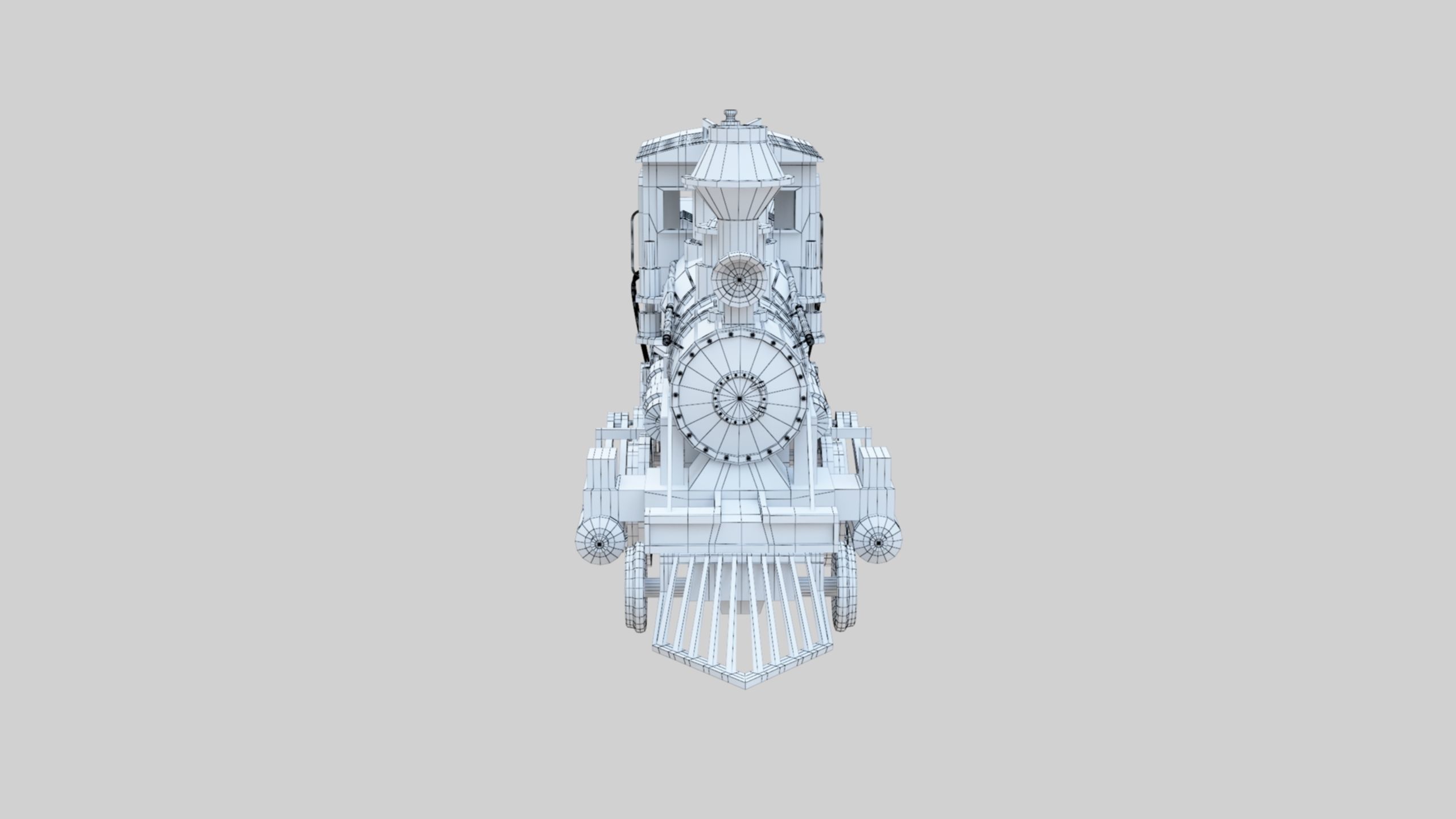 Low Poly Old Steam Train - Union Pasific Style Low-poly 3D model_49
