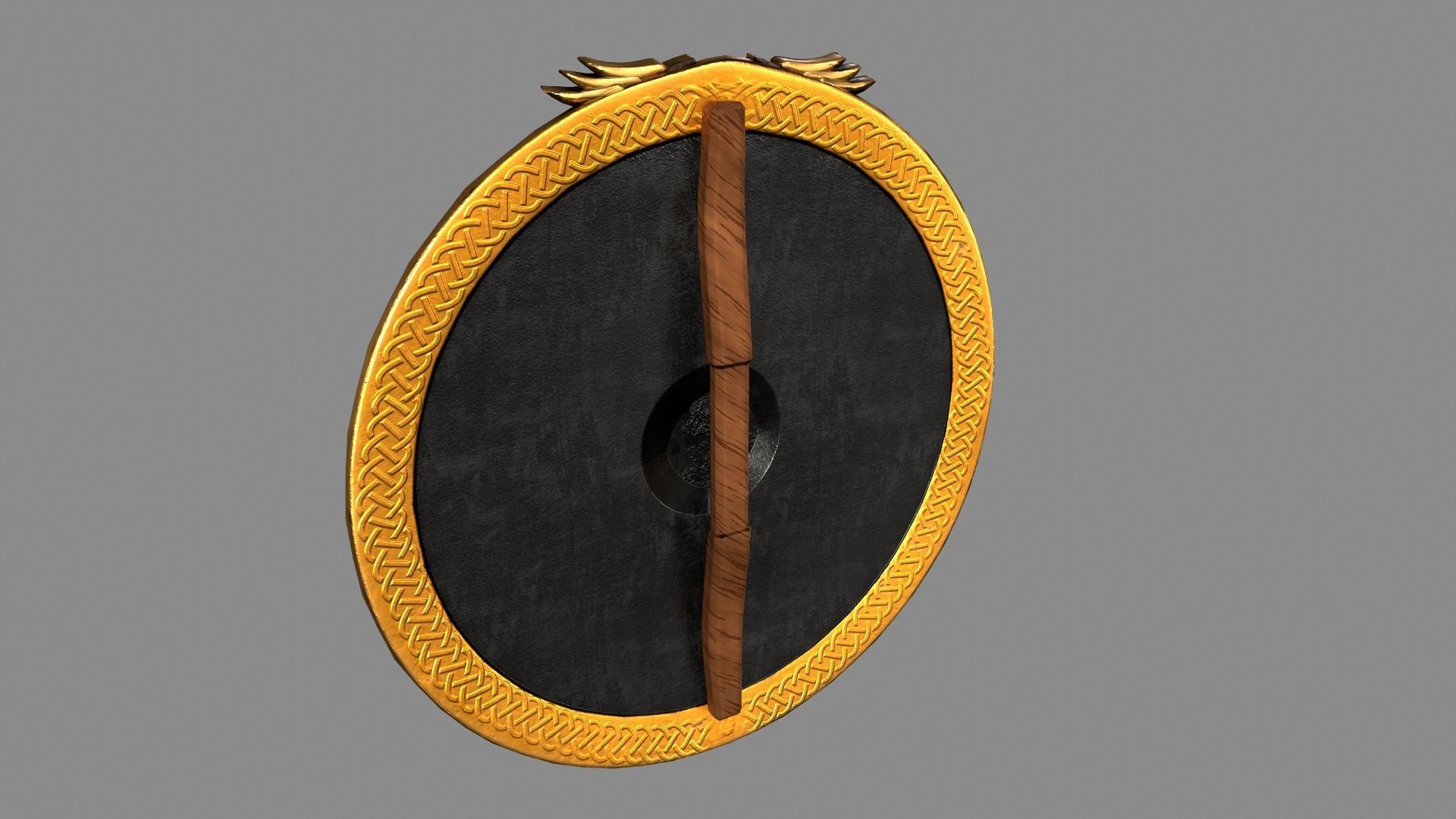 shield golden Low-poly 3D model_8