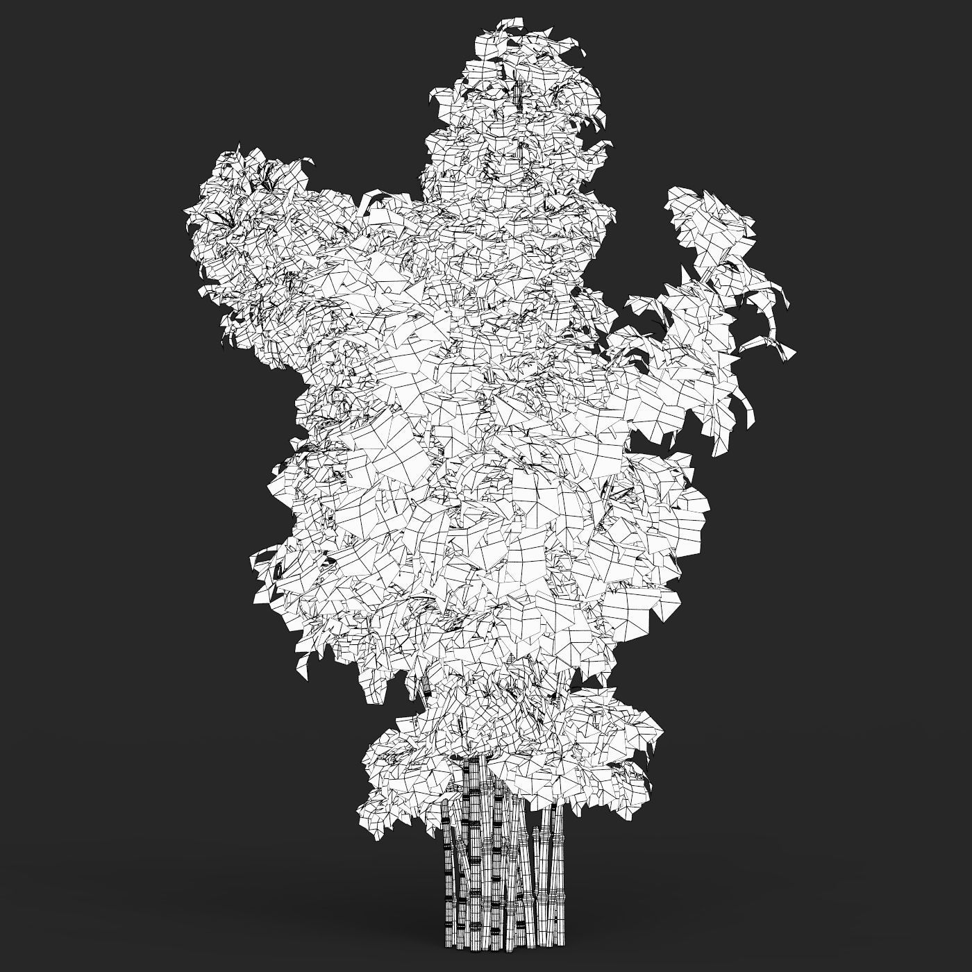 Realistic Game Ready Bamboo Tree 16 3D model_4