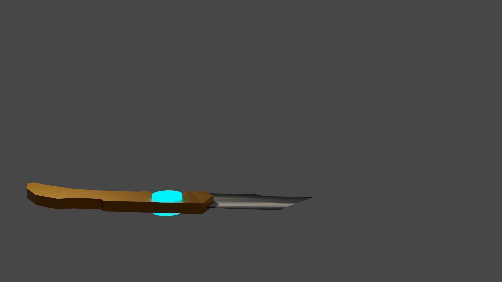 golden handled retractable knife 3D model_2