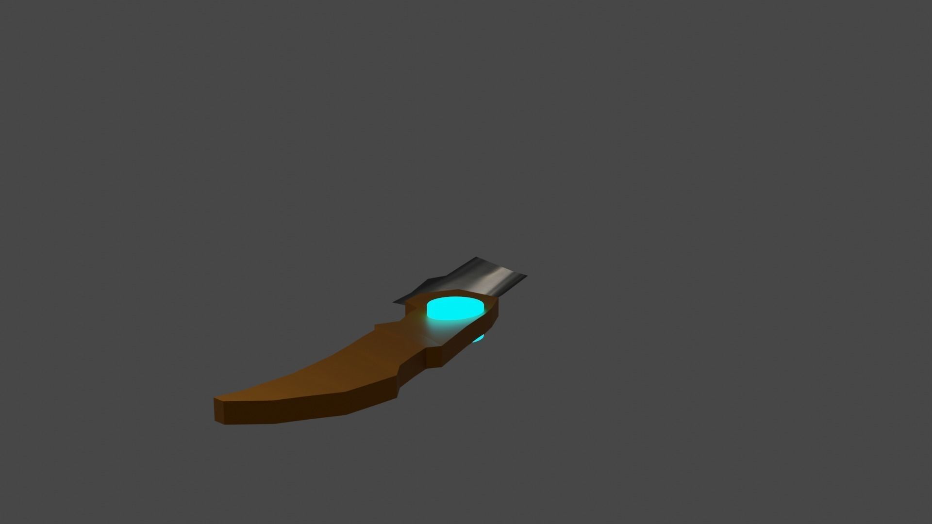 golden handled retractable knife 3D model_1