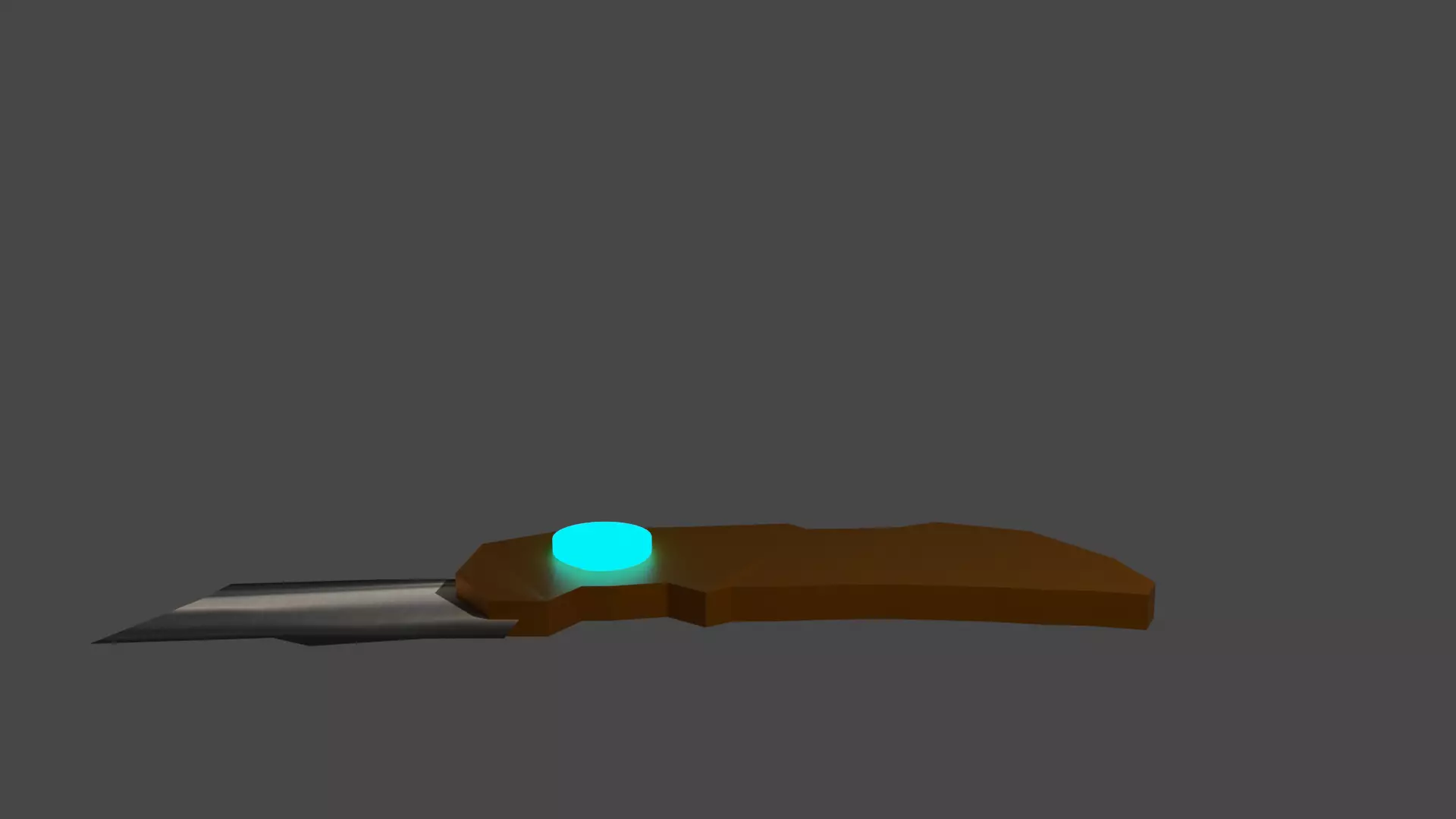 golden handled retractable knife 3D model_0