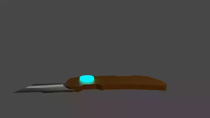 golden handled retractable knife 3D model