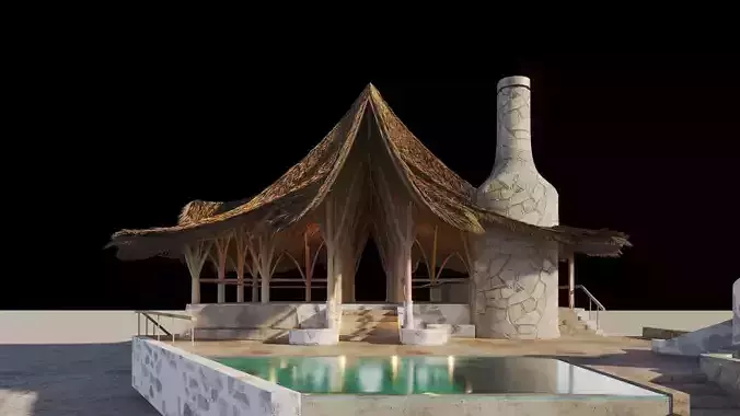 TROPICAL RESTAURANT BAR 3D model