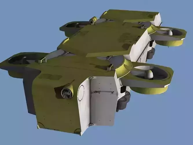 Hover bus Low-poly 3D model