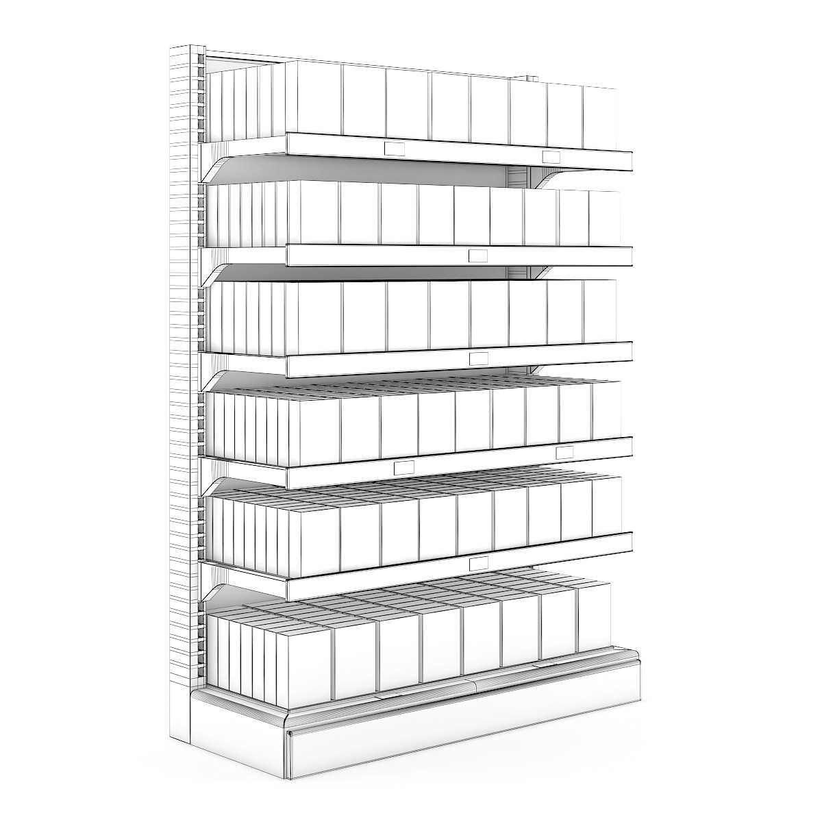 Supermarket Shelf 3D model_2