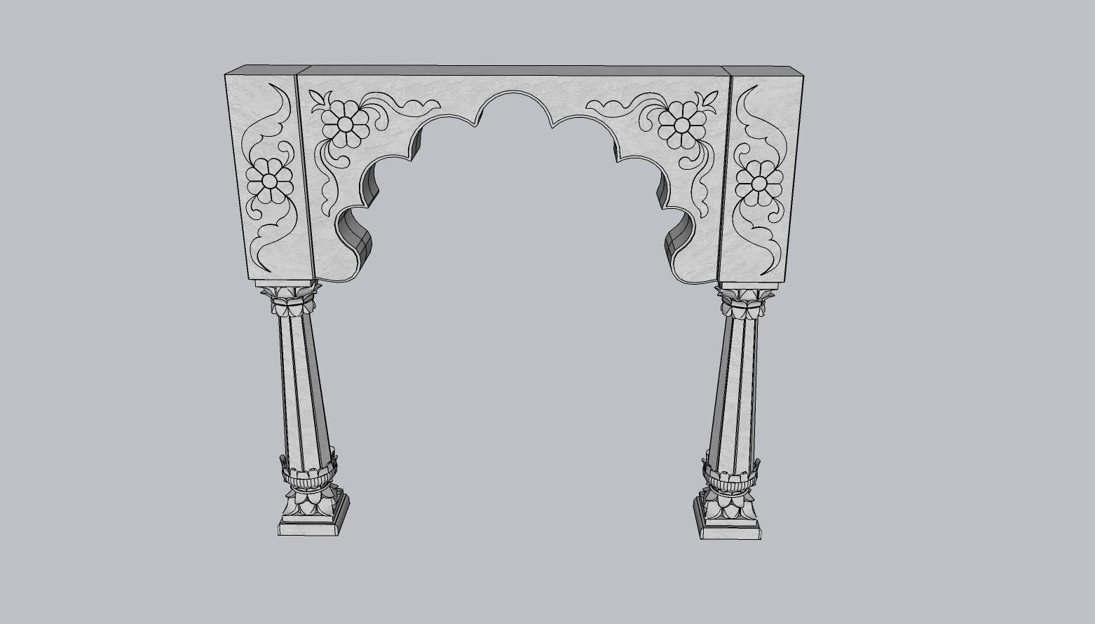 indian stone arch 3D model_2